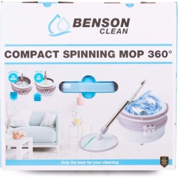 Benson Mop & Emmer Set - Reinigingssysteem - 360° Spinning - Inclusief Steel