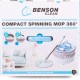 Benson Mop & Emmer Set - Reinigingssysteem - 360° Spinning - Inclusief Steel