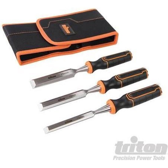 Triton professionele houtbeitelset TWCS3 - 3 Delig - 13, 19 en 25 mm in etui