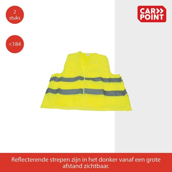 Carpoint Veiligheidshesjes Duopack - Veiligheidsvest Unisex Fluorgeel Maat XL