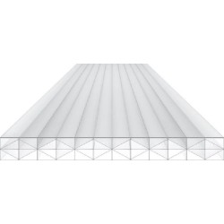 Polycarbonaat plaat X-structuur, opaal, warmtewerend, 98 x 50 cm