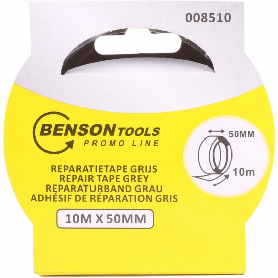 Benson Reparatietape - Duct Tape 10 meter x 48 mm - Grijs