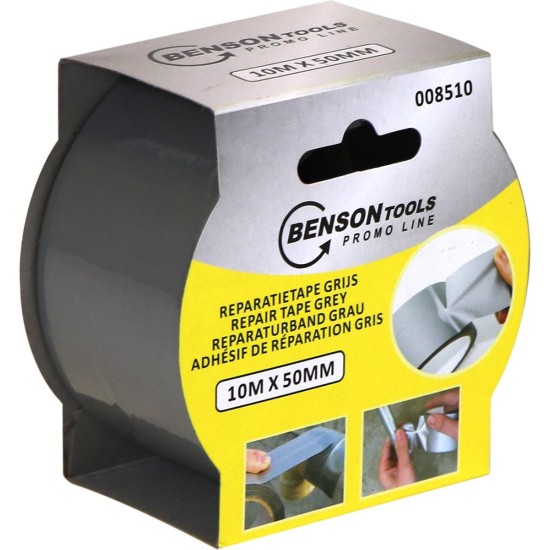 Benson Reparatietape - Duct Tape 10 meter x 48 mm - Grijs