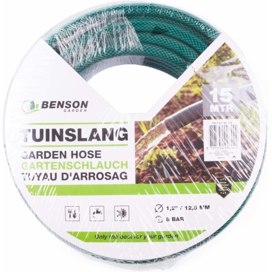 Benson Tuinslang - 15 meter - tot 8 bar - groen - waterslang