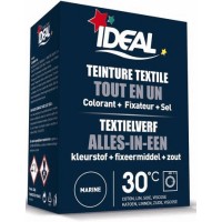 Ideal Textielverf, Marine Blauw, Alles in één, kleurstof + Fixeermiddel + Zout