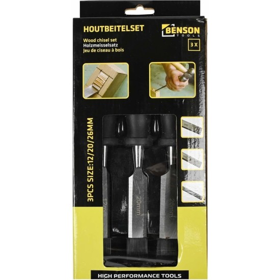 Benson Pro Houtbeitelset - Grip -12, 20 & 26 mm - 3 delig