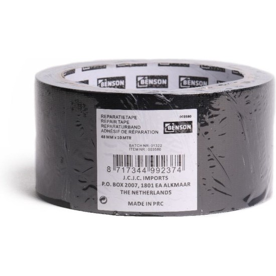 Benson Reparatietape - 48 mm x 10 meter - Space - Zwart