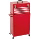 Toolland Gereedschapswagen MP99- 3 lades met slot - 45,5x28x91 cm - Afneembare koffer -Koudgewalst Staal- Rood