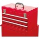 Toolland Gereedschapswagen MP99- 3 lades met slot - 45,5x28x91 cm - Afneembare koffer -Koudgewalst Staal- Rood