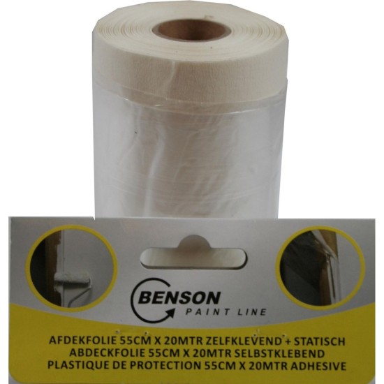 Benson Afdekfolie met Plakrand - 55 cm x - 25 meter