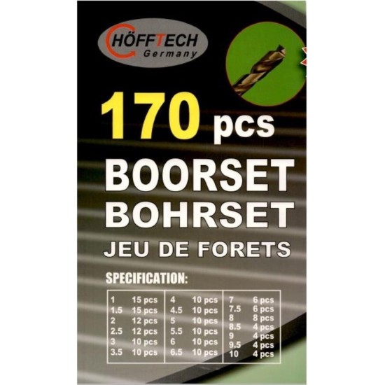 Hofftech HSS Cobalt Coating Boorset Koffer - 1 - 10 mm - 170 delig