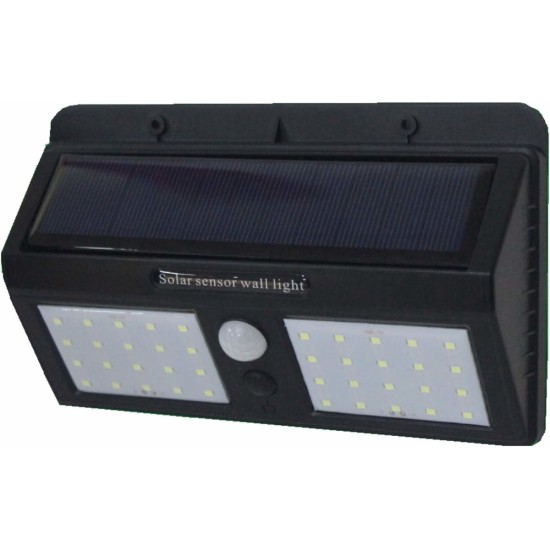 Hofftech Dubbel LED Wandlamp Solar - PIR Sensor - IP65 - 2400 Mah - 3.7 Volt