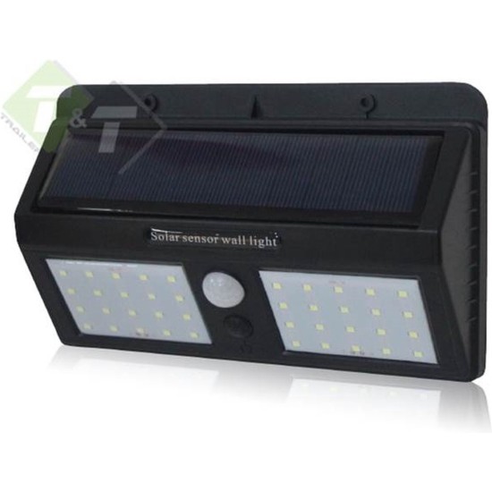 Hofftech Dubbel LED Wandlamp Solar - PIR Sensor - IP65 - 2400 Mah - 3.7 Volt