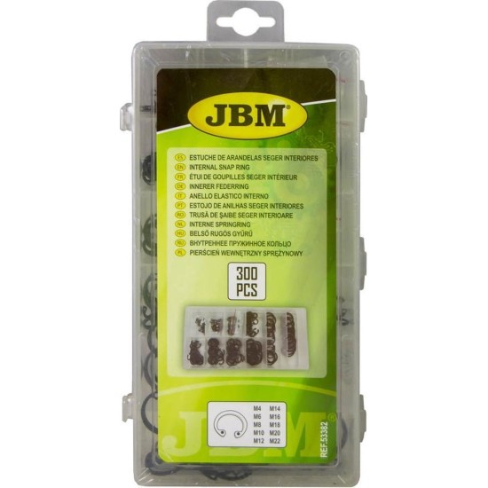 JBM Tools | Circlips assortiment (intern) 300-delig | Zekering ringen |