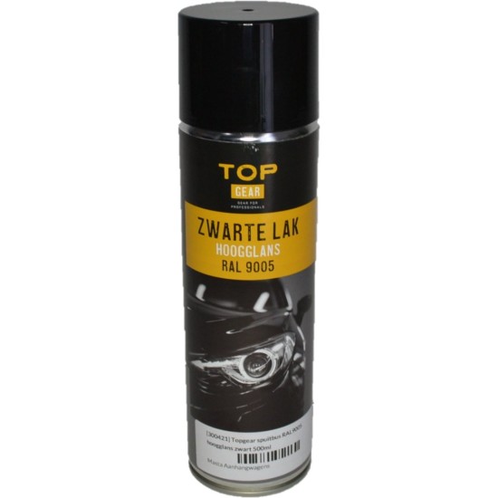 Topgear spuitbus RAL9005 hoogglans zwart 500ml