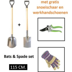 Kellux | Bats & Spade set 115cm | met gratis Snoeischaar en Werkhandschoenen