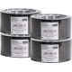 Benson 4x rollen ducttape/reparatietape universeel zwart 10 meter