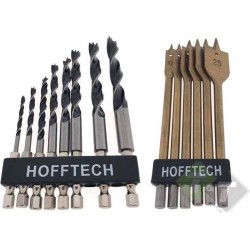Hofftech Boorset Hout - Bitmodel 1/4 inch - 3 t/m 25 mm - 14 delig
