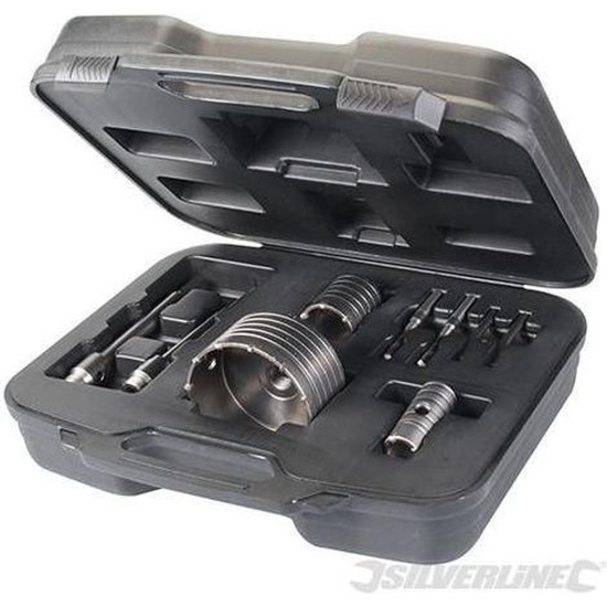 Silverline 9-delige TCT kernboor set 30, 50 en 110 mm