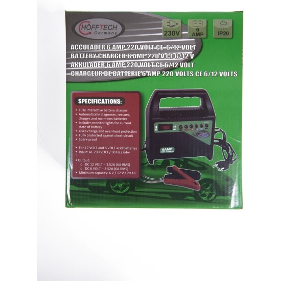 Hofftech Acculader - 6 AMP - 220 Volt