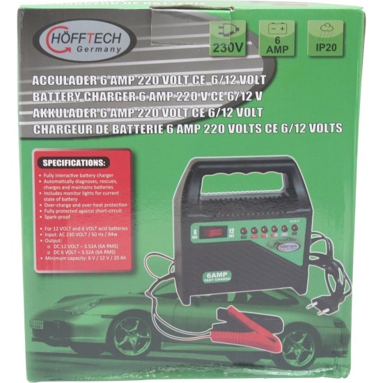 Hofftech Acculader - 6 AMP - 220 Volt