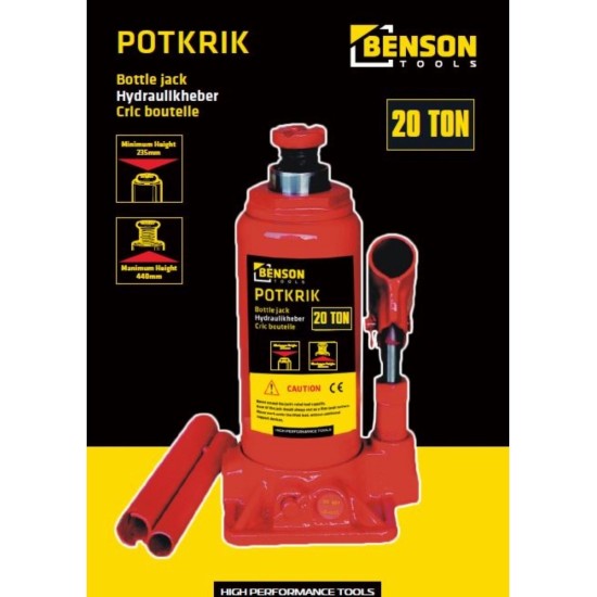 Benson Potkrik - Hydraulisch - 20 Ton - Rood