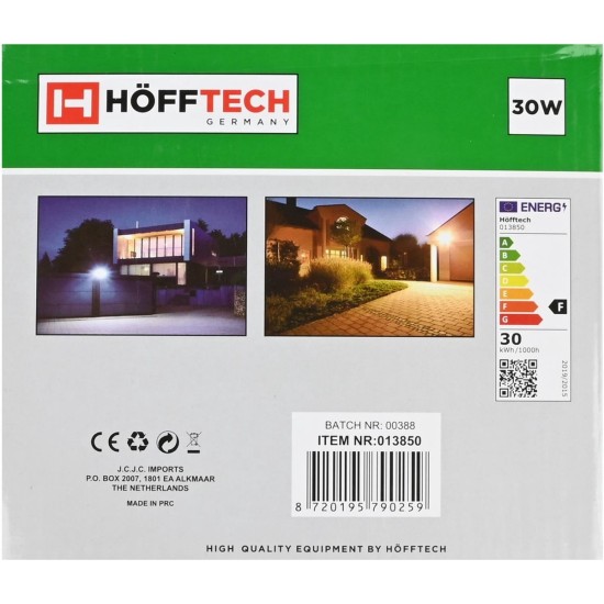 Hofftech Led Straler Ultra-Flat 30 W IP65: Krachtig, Duurzaam & Weerbestendig!