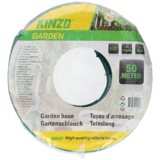 Kinzo Garden tuinslang - 50 meter - gewapend - diameter 1/2