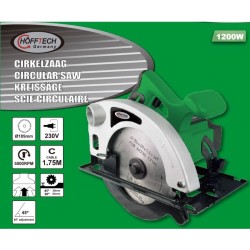 Hofftech Handcirkelzaag - 1200 Watt - Ø 185 mm Zaagblad - 220 Volt