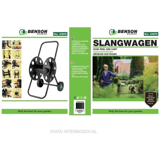 Tuinslangwagen | Slangwagen |45 meter | zwart-groen