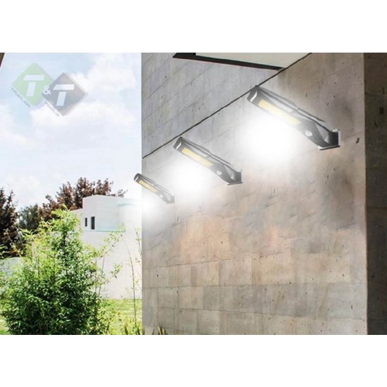 Hofftech LED Wandlamp Solar - PIR Sensor - IP65 - 2000 Mah - 3.7 Volt