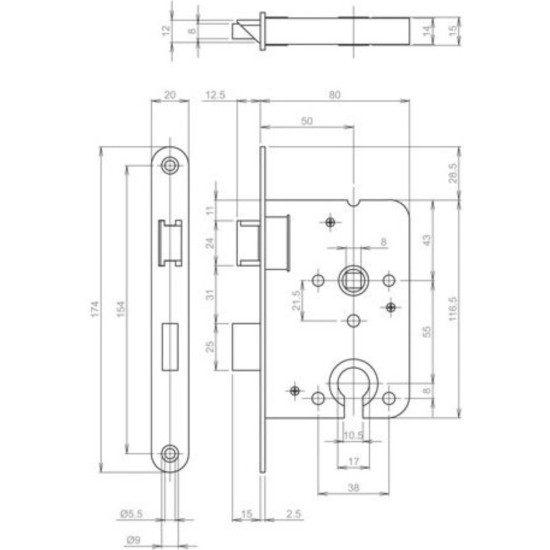 Benson Cilinderslot met Staal Wit Gelakte Voorplaat 50 mm