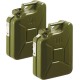 Set van 2 stuks metalen jerrycans groen 10 liter - geschikt voor brandstof - benzine / diesel