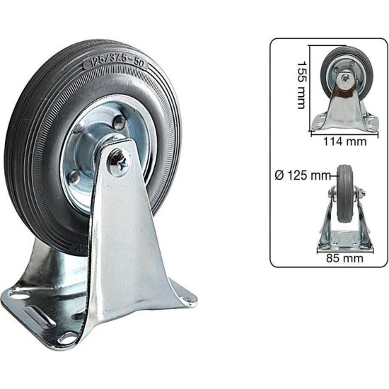 Tarsus Bokwiel 125 mm. Maximale Belasting 100 Kg (4 Stuks)